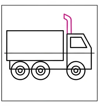 How to Draw a Truck: Easy Step-by-Step Drawing Tutorial for Kids 7 How to Draw a Truck Step 6