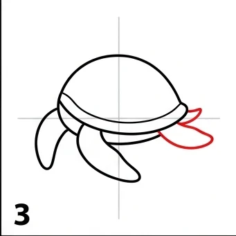 How to Draw a Sea Turtle: Easy Step-by-Step Drawing Tutorial for Kids 4 How to Draw a Sea Turtle Step 3